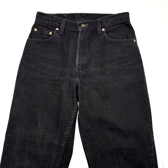 1993 Levi's 550 Black Denim High Rise Relaxed Tapered Jeans 11 29x31" USA Made - Picture 3 of 16